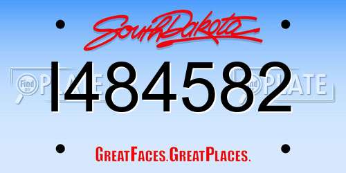I484582 South Dakota License Plate