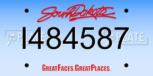 I484587 South Dakota License Plate