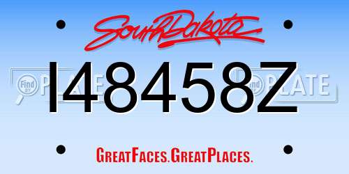 I48458Z South Dakota License Plate