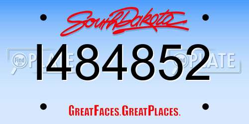 I484852 South Dakota License Plate