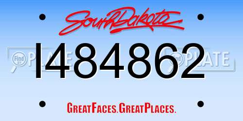 I484862 South Dakota License Plate