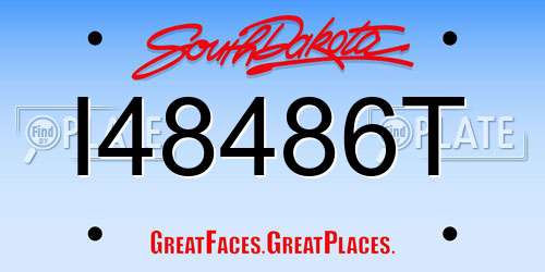 I48486T South Dakota License Plate