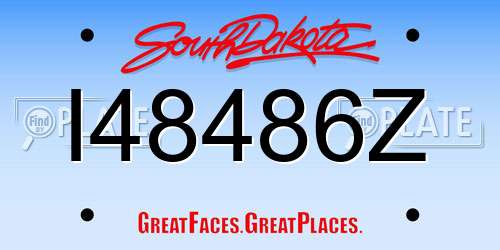 I48486Z South Dakota License Plate