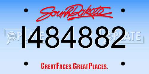 I484882 South Dakota License Plate