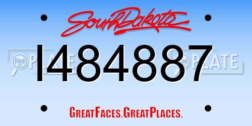 I484887 South Dakota License Plate