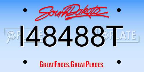 I48488T South Dakota License Plate
