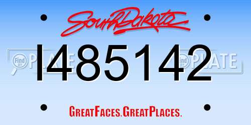 I485142 South Dakota License Plate