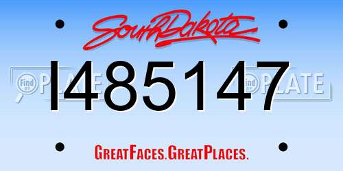 I485147 South Dakota License Plate