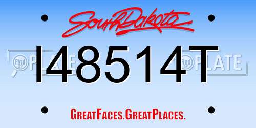 I48514T South Dakota License Plate