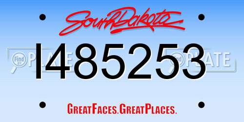 I485253 South Dakota License Plate
