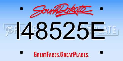 I48525E South Dakota License Plate