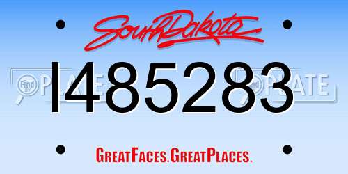 I485283 South Dakota License Plate