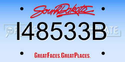 I48533B South Dakota License Plate