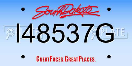 I48537G South Dakota License Plate