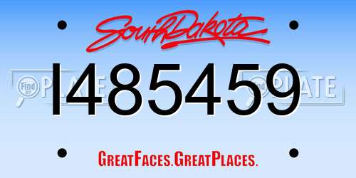 I485459 South Dakota License Plate