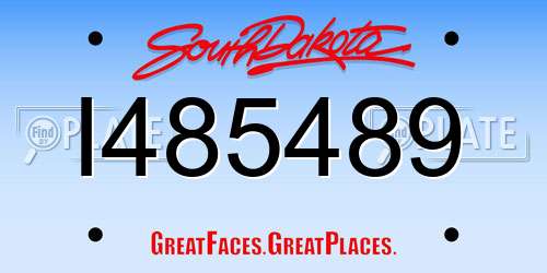 I485489 South Dakota License Plate