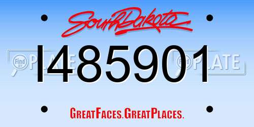 I485901 South Dakota License Plate