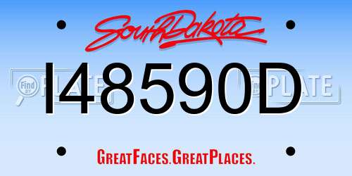 I48590D South Dakota License Plate