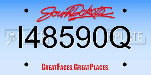 I48590Q South Dakota License Plate
