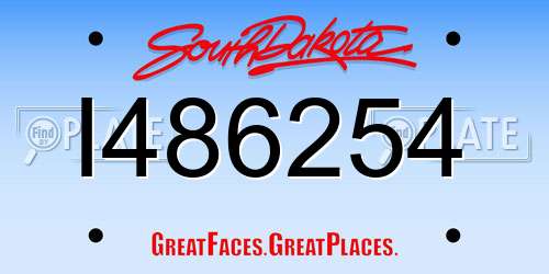 I486254 South Dakota License Plate