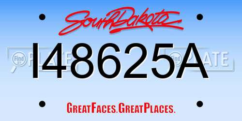 I48625A South Dakota License Plate