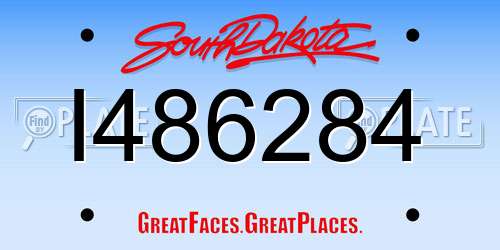 I486284 South Dakota License Plate