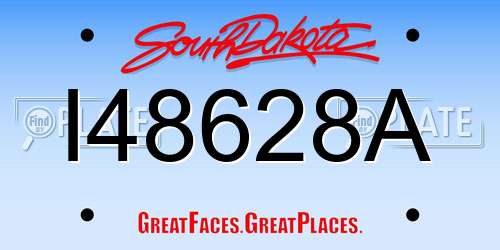 I48628A South Dakota License Plate