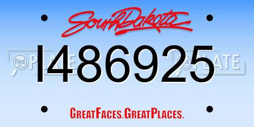 I486925 South Dakota License Plate