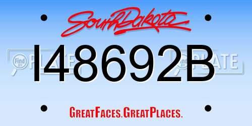 I48692B South Dakota License Plate