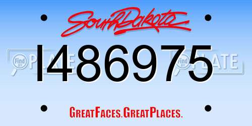 I486975 South Dakota License Plate
