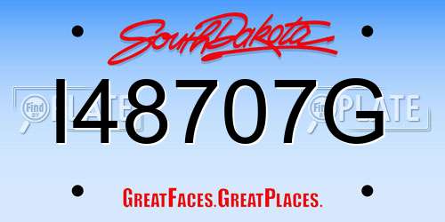 I48707G South Dakota License Plate