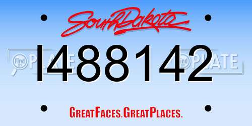 I488142 South Dakota License Plate