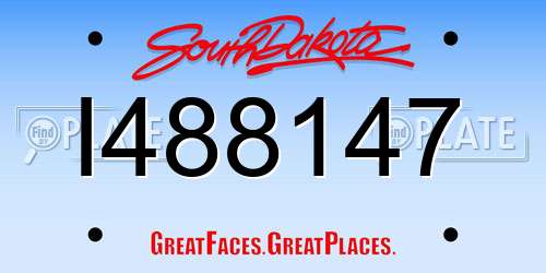 I488147 South Dakota License Plate