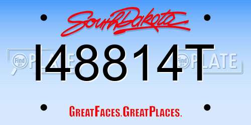 I48814T South Dakota License Plate