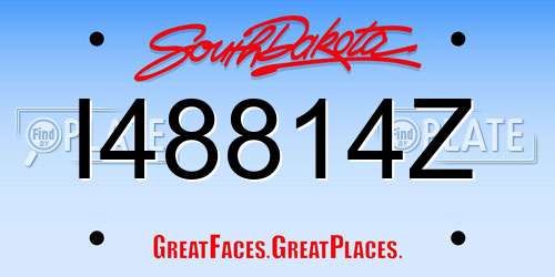 I48814Z South Dakota License Plate