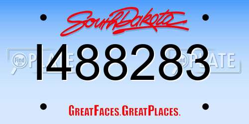 I488283 South Dakota License Plate