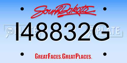 I48832G South Dakota License Plate