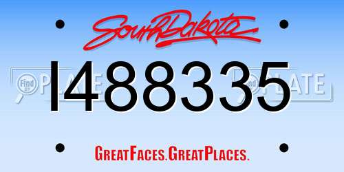 I488335 South Dakota License Plate