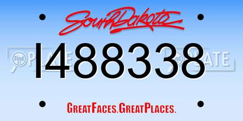 I488338 South Dakota License Plate