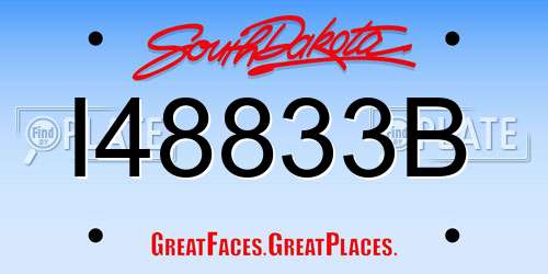 I48833B South Dakota License Plate