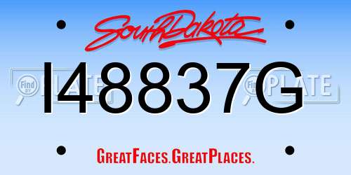 I48837G South Dakota License Plate