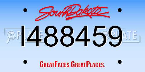 I488459 South Dakota License Plate