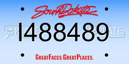 I488489 South Dakota License Plate