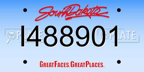 I488901 South Dakota License Plate