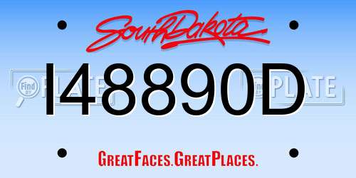 I48890D South Dakota License Plate
