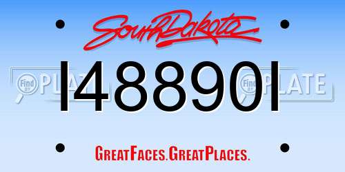 I48890I South Dakota License Plate