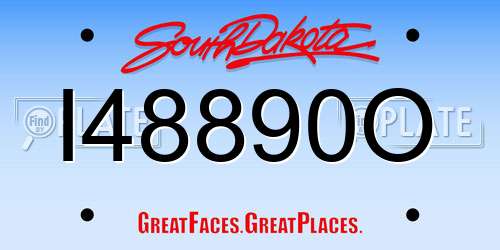 I48890O South Dakota License Plate