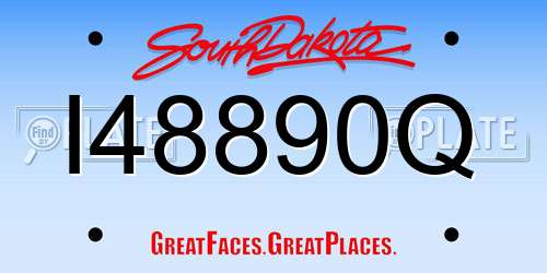 I48890Q South Dakota License Plate