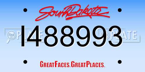 I488993 South Dakota License Plate