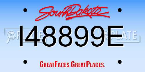 I48899E South Dakota License Plate